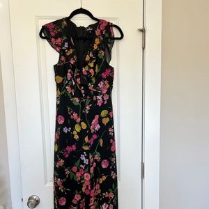 Lulu’s black floral jumpsuit